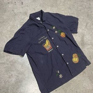 Lucky Brand Dark Blue Embroidered Casual Shirt